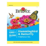 Burpee Hummingbird & Butterfly Mix Wildflower Seeds  Non-GMO, Attracts Pollinators, Annual & Perennial Flowers, 50,000 Seeds, 1 Bag