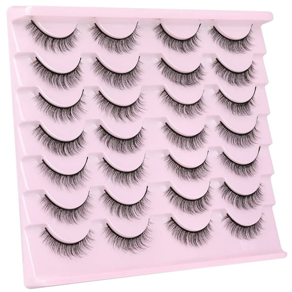 Natural Lashes Wispy Fake Eyelashes Nautal Look 10mm 3D Mink Lashes Extension Soft Strip Eyelashes
