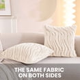 thumbnail image 5 of JIATER Pack of 2 Throw Pillow Covers Faux Fur Plush Couch Pillow Covers,18x18,Cream White, 5 of 7