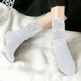 thumbnail image 6 of WTXUE Slouchy Socks, Women Autumn and Winter Matching Lace Thickened Warm Mid Tube Socks Women Thick Socks, White, 6 of 7