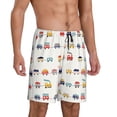 thumbnail image 2 of Logiee Colorful Trains Print Men's Pajama Shorts with Drawstring & Pockets,Sleep Shorts for Men,Sleepwear Bottoms,Elastic Waistband Loungewear-3X-Large, 2 of 6