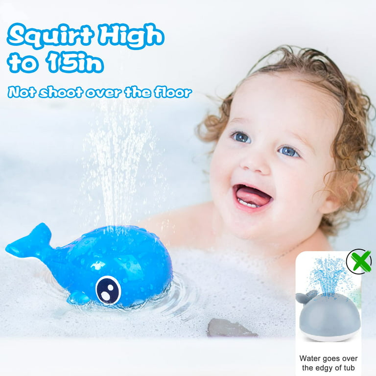 Water Whale Bath Toys, Sprinkler LED Light Up Toddlers 1-3 Bath Toy Age 2-4  Kids Baby Infant 6-12 Months Whale Bath Time Tub Floating Girl Squirt  Swimming Pool Glow in The Dark