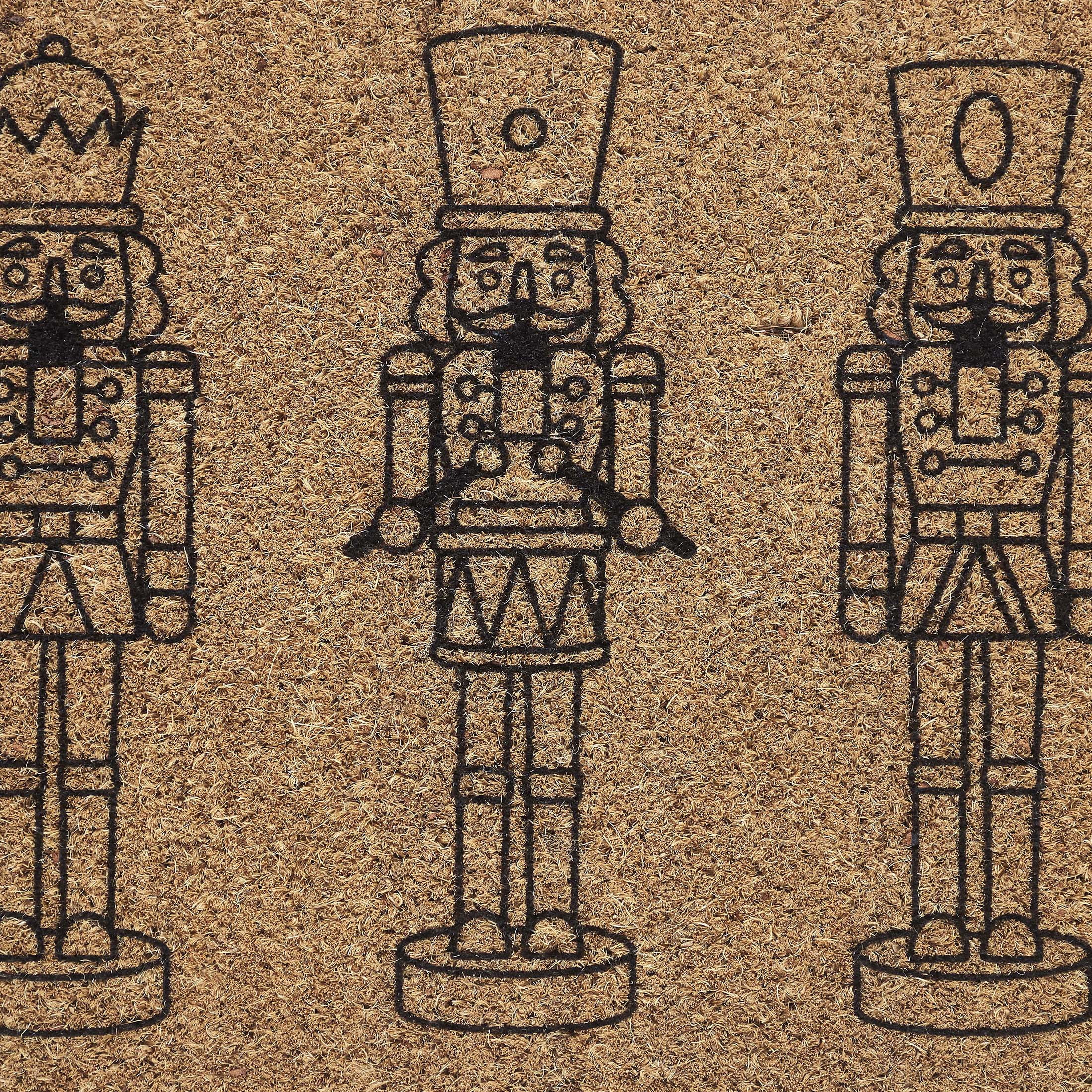My Texas House Natural Nutcracker Outdoor Coir Doormat, 30" x 48"