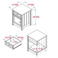 thumbnail image 3 of 2-Piece Grooved Side 1-Drawer 1-Door Bedroom Nightstand in White, 3 of 8