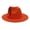 Orange, variant on Men's Wide Brim Felt Fedora Hat: Panama Hat with Feather Accent –Flat Brim Jazz Cap for Casual & Formal Wear,Unisex