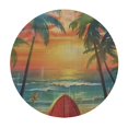 thumbnail image 4 of Orinice Surfboards Palm Trees Beach Round Table Cover Stain Resistant Washable Indoor Outdoor Tablecloth Kitchen Dining Wedding Parties Table Cloth 100% Polyester Fiber 54-58, 4 of 8
