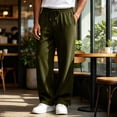 thumbnail image 7 of Domuza Sweatpants for Men Loose Fit Joggers Straight Wide Leg Lounge Pants Drawstring Elastic Waist Sweat Pants with Pockets, 7 of 7