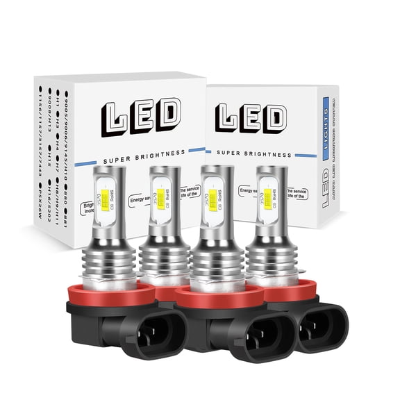 IHNZCB LED Headlight Bulbs H11 High Low Dual Beam Light Bulbs Replacement Halogen, 6000K White, Plug and Play, Pack of 4
