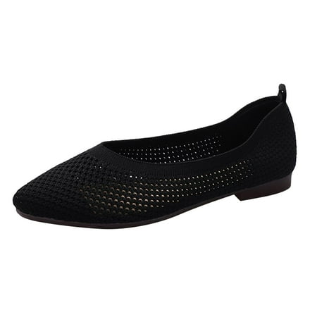

nsendm Women Slingback Sandals Women Shoes Knitted Shallow Mouth Autumn Fashion Casual Pointed Women Casual Sandals Shoes Black 7.5