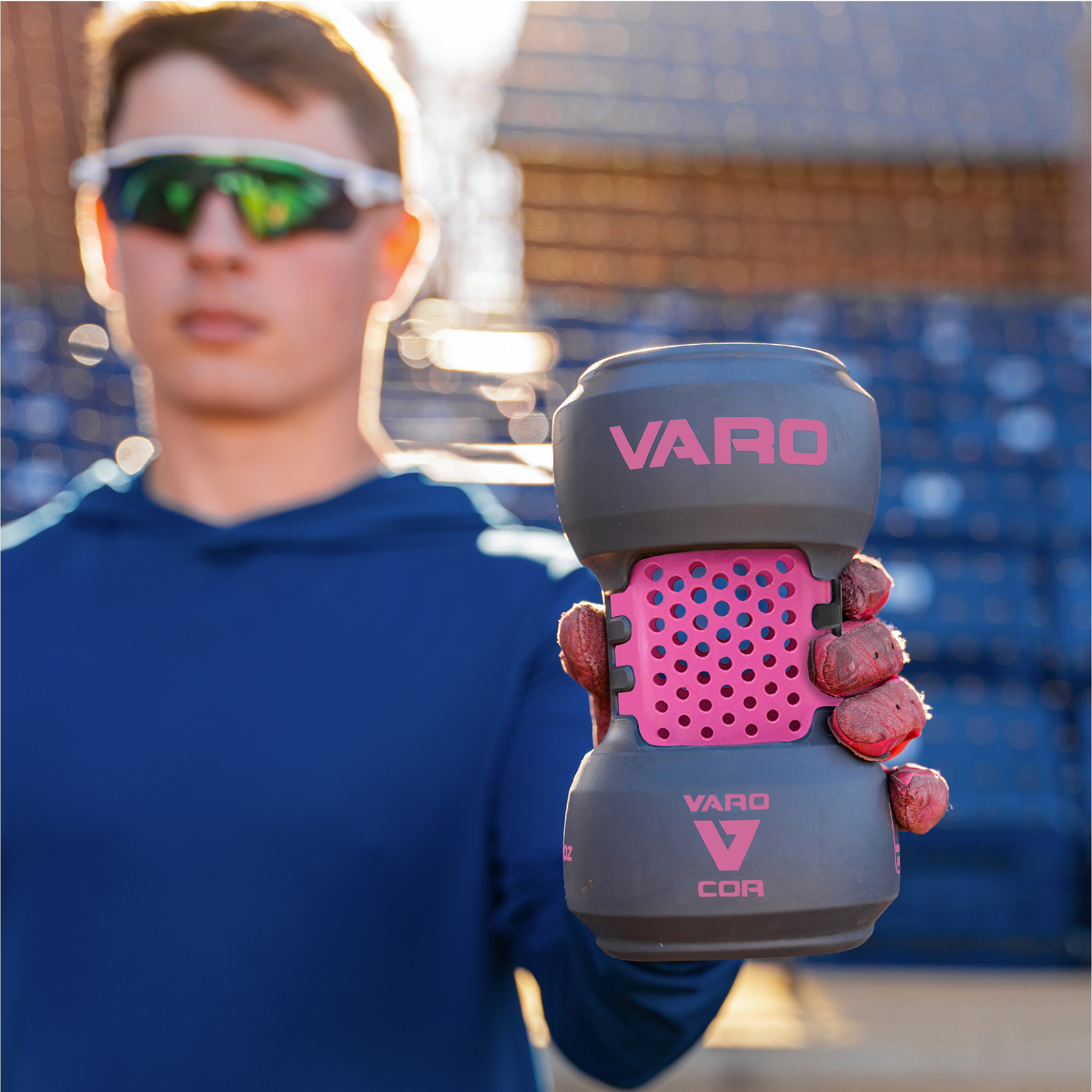 Varo COR Bat Training Weight, 20oz, for Baseball (MLB Authentic) - Classic Weight Feel - Improve Your On-Deck Swings and Power - Pink/Graphite