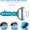Blue, variant on Professional Pet Grooming Brush for Dogs and Cats Double Sided Dematting and Deshedding Comb Undercoat Rake Helps Remove Knots Shedding Fur and Loose Hair Easily