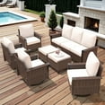 thumbnail image 5 of Feishominoo 23" x 24" x 4" Outdoor Back and Seat Cushions Set of 4, 8-Piece Replacement Deep Seating Cushions for Patio Furniture, Beige, 5 of 6