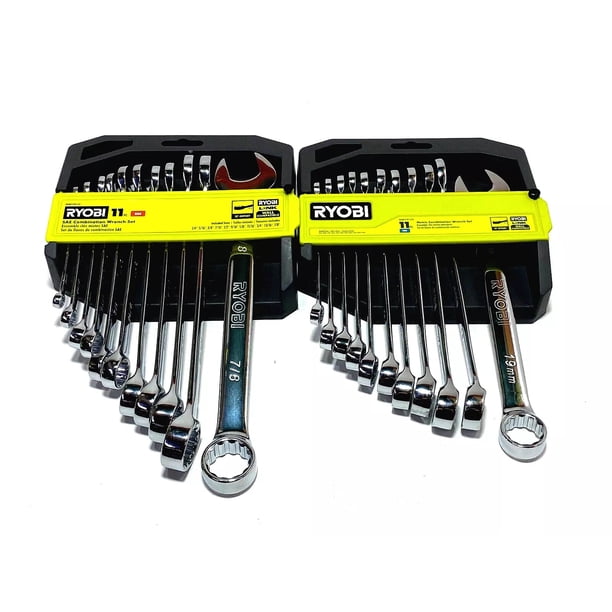 RYOBI 22 PC. SAE & Metric Combination Wrench Set - Walmart