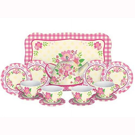UPC: 0019649234998 | Fancy Tin Tea Set  15 Pieces