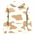 thumbnail image 6 of Kids Hoodie Fleece Cow Print Pullover with Pockets Warm Animal Hooded Sweatshirt, Long Sleeve,Cozy, Casual, Loose Fit, for Girls Ages 3-14 Years, 6 of 6