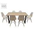 thumbnail image 1 of CASA FERRO Mesa de comedor moderno para 6 personas, patas de acero, superficie de MDF tipo nogal - Acero Negro, MDF color Nogal. (SIN SILLAS) CASA FERRO Mesa de Comedor estilo Industrial, 1 of 4