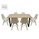 thumbnail image 1 of CASA FERRO Mesa de comedor moderno para 6 personas, patas de acero, superficie de MDF tipo nogal - Acero Negro, MDF color Nogal. (SIN SILLAS) CASA FERRO Mesa de Comedor estilo Industrial, 1 of 4
