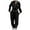 Black, variant on Fgnfyis Women's Street Style Long Sleeved Hooded Cardigan Elastic Trousers 2 Piece Set Women's Trousers Suit Beige L