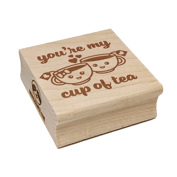 You're My Cup of Tea Love Square Rubber Stamp Stamping Scrapbooking Crafting - Small 1.25in