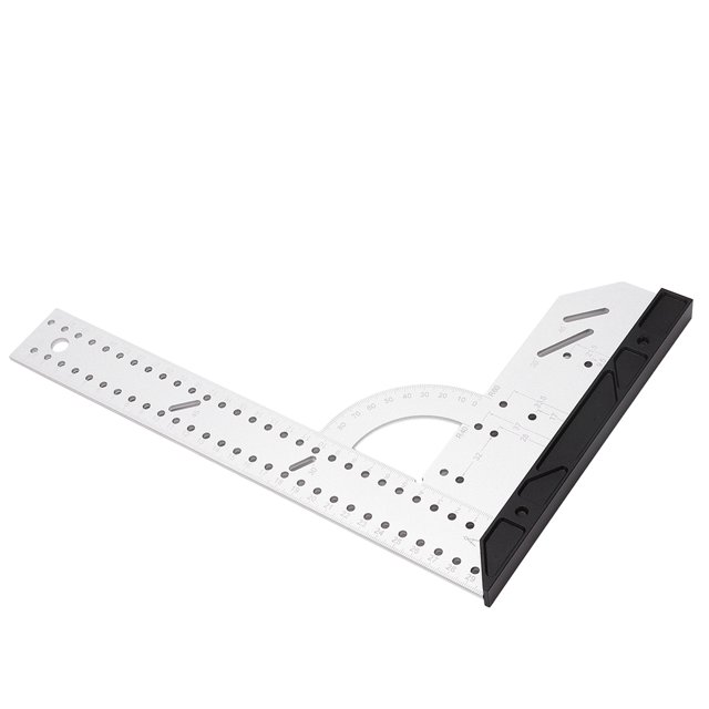 TelitunyCuadrado de Posicionamiento de Aluminio 300mm con Escala Clara L, Herramienta de Carpintería para Trabajos en Madera