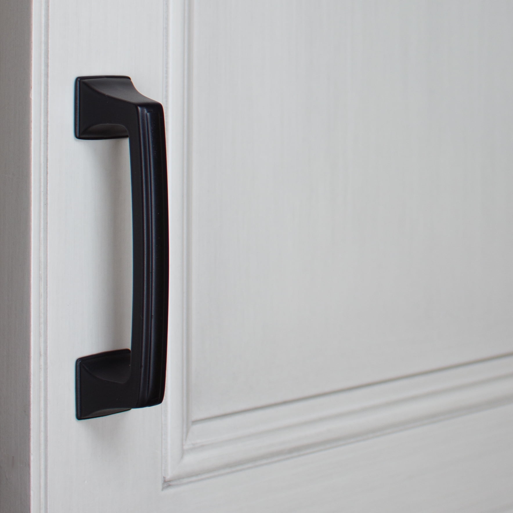GlideRite 3 in. Center Classic Base Pull Cabinet Hardware Handle, Matte Black