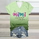 thumbnail image 3 of Tops Cortos para las Mujeres Día de la Independencia Impreso Suéter con Cuello en V Manga Corta, Top Casual para Primavera Verano, 3 of 3