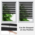 thumbnail image 3 of Persianas Zebra Joydeco inalámbricas de doble capa, 45 x 120 cm, color negro, 3 of 9