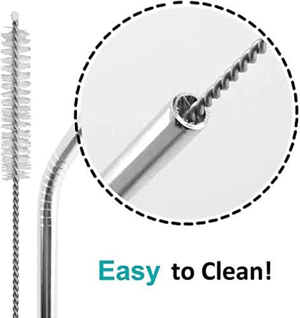 Stainless Steel Reusable Straw set with Silicon Tips and Travel Case