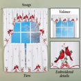 Embroidered Winter Cardinals Window Curtain Panels Collection, Red