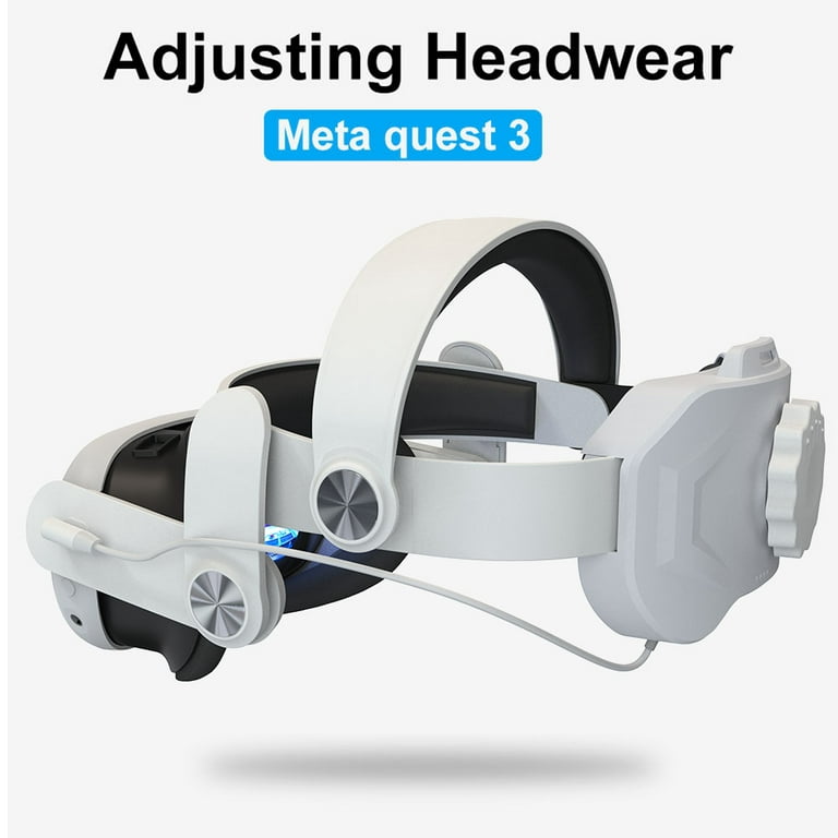 Yucurem Adjustable VR Head Strap VR Head Band for Meta Quest 3 VR Headset  (White) 