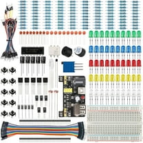 Basic Starter Kit for Arduino Project,Breadboard, Power Supply, Jumper Wires, Resistors, LED, Electronic Fun Kit Compatible with Arduino R3 Project, Arduino Mega2560 Project, Raspberry Pi