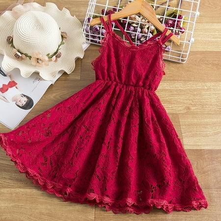

Huilaibazo Girls Dress Gown Clothes Solid Party Dress Baby Kids Toddler Dress Ball Lace Princess Girls Girls Dress&Skirt
