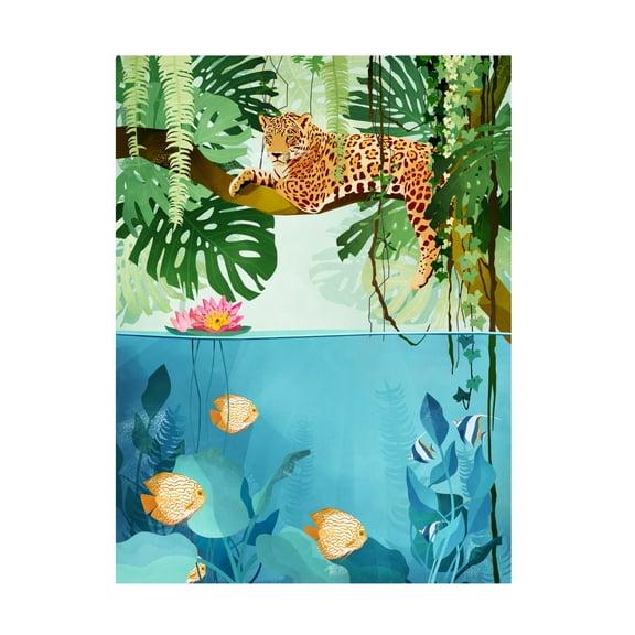 Trademark Fine Art Goed Blauw Welcome To the Jungle Canvas Wall Art