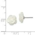 thumbnail image 2 of Sterling Silver 10mm White Mother of Pearl Flower Post Stud Earrings, 2 of 2