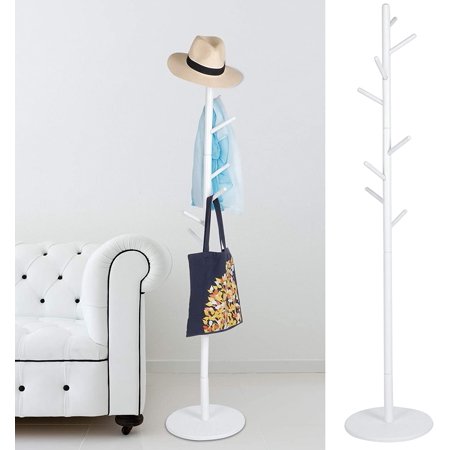 Dyfrio Coat Rack Solid Wood Stand Free Standing Hall Tree With 8 Hooks For Coats Hats Bags Purses Entryway Hallway Rubberwood White Canada Dyfrio Coat Rack Solid Wood Stand, Cowboy Standing Coat Rack