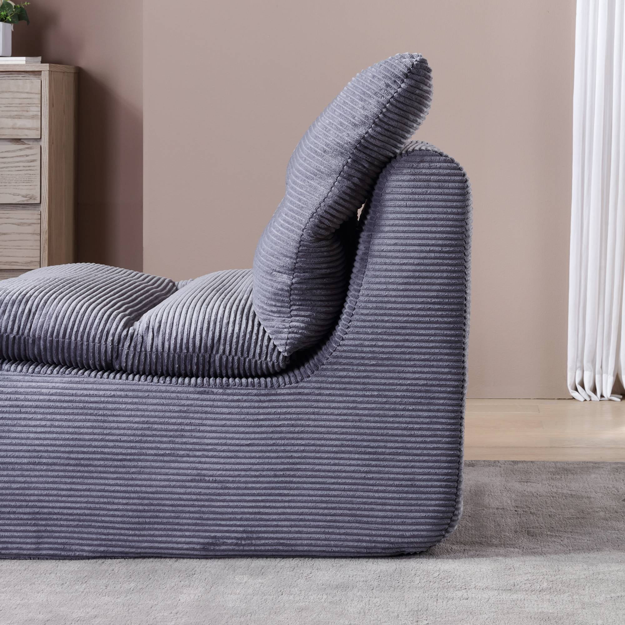 TrumanPick Bean Bag Chairs for Adults, Cloud Floor Sofa Couch Foam Lounge Chair for Living Room, Grey