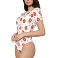 thumbnail image 2 of Haiem Pastry Women's Crew Neck Short Sleeve Bodysuit Tops Stretchy Slim Basic-Small, 2 of 8