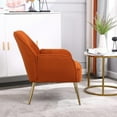 thumbnail image 6 of LUCKHAO  Accent Chair Set of 2,Modern Mid Century Velvet Sherpa Armchair,Comfy Arm Chair for Living Room Bedroom Office Waiting Room,Barrel Chairs, 6 of 8
