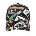 thumbnail image 3 of Baseball Cap Adjustable Fashion Snapback Unisex Mesh Trucker Hat, Retro Vintage Cassette Tape, 3 of 7
