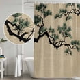 thumbnail image 5 of Teal Pine Tree Shower Curtain, Waterproof Shower Curtains for Bathroom, Farmhouse Botanical Country Rustic Washable Fabric Bathtub Curtain Set Bath Decor with 12 Hooks Long 72"x84", 5 of 8
