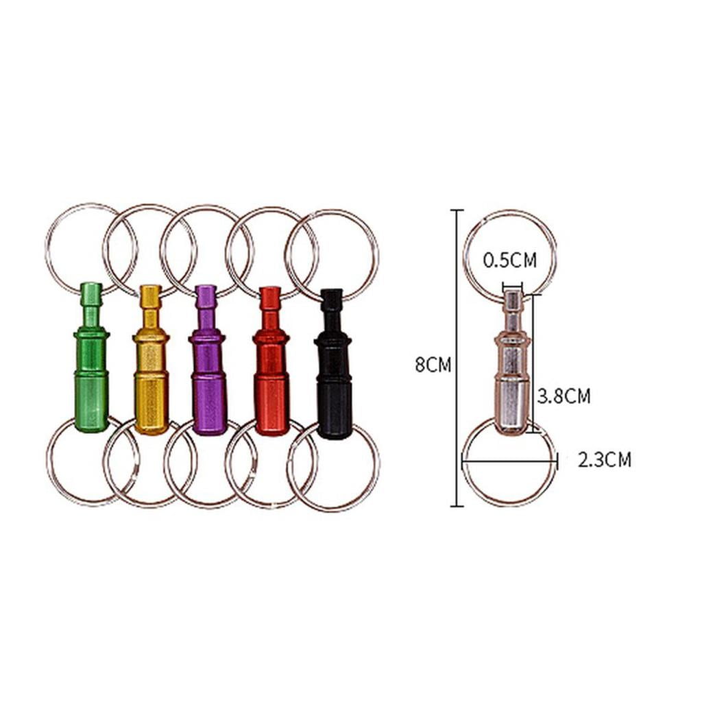 Yunhgft 10 Pieces Detachable Pull Apart Quick Release Keychain Dual Key Rings 5 Colors