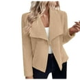 thumbnail image 2 of WXLWZYWL Crop Jackets for Women Waffle Open Front Long Sleeve Casual Dressy Work Office Coat Drape Lapel Outwear, 2 of 5