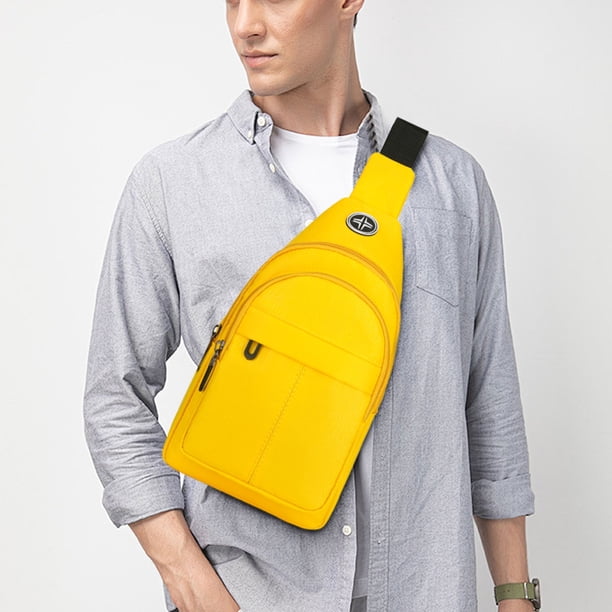 Bolso cruzado de gran capacidad | Bolso impermeable para pecho para hombres y mujeres | Correa ajustable | Múltiples bolsillos con cremallera | Bolso de hombro ligero para viaje, senderismo