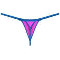 thumbnail image 2 of Botmois Sexy Men Underwear Sports Shiny Thong Spandex Balls Hole Thong Bulge Pouch G-string Balls Out Tangas Pink L, 2 of 3