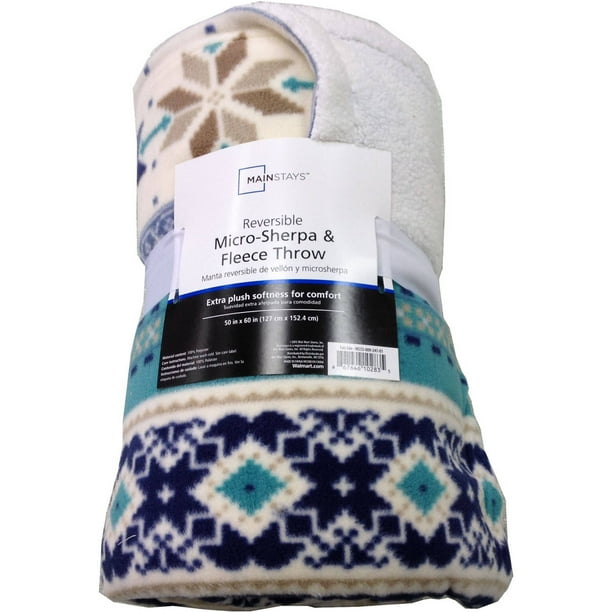 Mainstays Soft & Cozy Fleece to Sherpa Throw Blanket, 1 Each Walmart