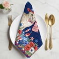thumbnail image 2 of 4th of July Cloth Napkins, Independence Day Patriotic Flowers Cats Navy Blue Washable and Reusable Dinner Napkins Set of 8, Table Napkin for Kitchen Party Birthday Wedding Hotel Housewarming 20"x20", 2 of 9