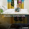 thumbnail image 3 of Fsddascl Christmas Tree Blackout Curtains for Bedroom/Living Room, Thermal Insulated Kitchen Curtains, Summer Santa Claus Blue Beach Coastal Grommet Darkening Window Treatment Drapes 27.5"x39"x2, 3 of 6