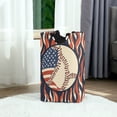 thumbnail image 6 of Yayeee Freestanding Laundry Hamper with Handle Collapsible Large Storage Basket for Clothes, Baseball Pattern, 6 of 7