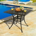 thumbnail image 2 of Patiojoy Table à Manger d'Extérieur de 35,4 Pouces en Aluminium Coulé Toutes Saisons avec Trou pour Parasol de 2,2 Pouces Table à Manger Carrée pour 4 Personnes, 2 of 10
