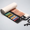 thumbnail image 4 of Injueey Nueva lona Wrap Cable Lines Lápiz Bolígrafos Herramientas Accesorios Organizador Roll Up Bag pinturas Blanco 20*58cm, 4 of 6
